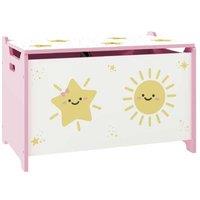 Large Pink MDF Toy Storage Box with Lid & Handles - Kids Room Organiser, 57L Capacity