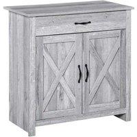 Farmhouse Wood Sideboard Storage Cabinet with Adjustable Shelves - Grey, Durable, Spacious
