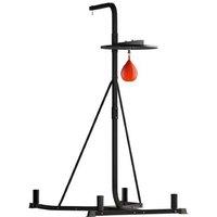 2-in-1 Adjustable Punch Bag & Speed Ball Stand - Steel Frame, 170-190cm, Heavy-Duty Home Gym Equipment