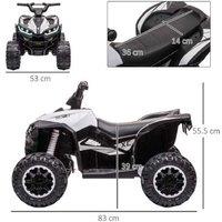12V Battery-Powered Ride-On Quad Bike - Outdoor Adventure Toy, LED Lights, Ages 3+, White
