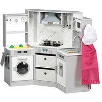 Grey Toy Kitchen Playset with Real Water & Accessories - Imaginative Pretend Play for Ages 3-6