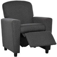 2-in-1 Kids Reclining Fabric Sofa Chair with Footrest - Grey - Compact 1-Seater