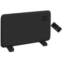 1.2kW Slimline Electric Convector Heater - Wall & Floor Mount, LED Control, Remote, Overheat Protection - Black