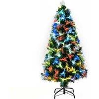 1.2m Pre-Lit Artificial Christmas Tree with Fibre Optic LED Lights - Full-Bodied, Easy Assembly, Traditional Style
