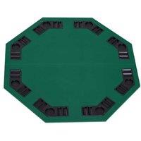 1.2m Foldable Poker Table - MDF, Green Felt, 8-Seater, Portable Living Room Game Table