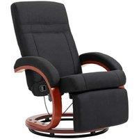 135 Manual Reclining Swivel Armchair with Linen Upholstery & Footrest - Ergonomic Lounge Chair