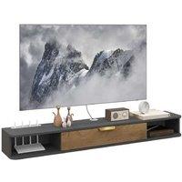 140cm Contemporary Floating TV Stand with Storage - Charcoal Grey, Wall-Mounted, Space-Saving