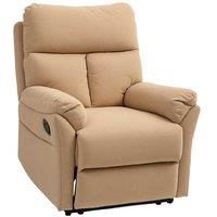 Manual Reclining Armchair with Footrest - 140 Microfibre, Ergonomic, High Capacity - Light Brown Lounge Chair
