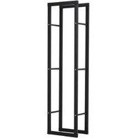 150cm Metal Double-Tier Firewood Storage Rack with Side Rails - Heavy-Duty Log Holder