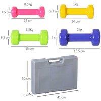 10kg Adjustable Dumbbell Set with Case - Cast Metal, PU Coating, Compact Women's Home Gym