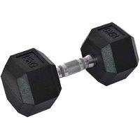 15KG Rubber Hex Dumbbell - Heavy-Duty Steel Core, Non-Rolling, Home Gym Free Weight