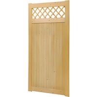 Elegant Rhombus Garden Wood Fence Gate With Decorative Lattice Top