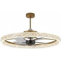 Luxury Modern Round Crystal Ceiling Fan with LED and Remote Control