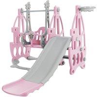 3-in-1 Toddler Slide, Swing, and Climber Set with Basketball Hoop