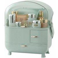 Large Dustproof Make-Up Organiser Storage Box - Multilayered & Built-In Handle