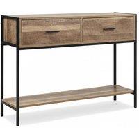 Rustic Console Table - Metal Frame, Spacious Storage & Slim Design