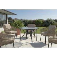 Tempered Glass Outdoor Coffee Table with Parasol Hole