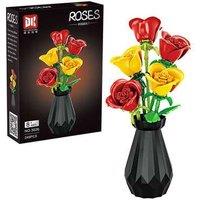 Tulip & Rose STEM Building Blocks Set with Vase - Creative Toy for Ages 8+, Floral Home Decor, Educational Construction Kit