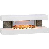47" Electric Fireplace with Mantel - Wall Mounted, Freestanding or TV Stand - 3D LED Flame, 2000W, Timer & Safety Cut-Off