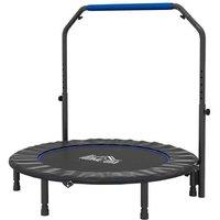 48 Foldable Mini Fitness Trampoline with Adjustable Foam Handle - Outdoor & Indoor Family Rebounder, 100kg Capacity