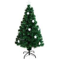 4ft Pre-Lit Green Fibre Optic Artificial Christmas Tree - 120cm, Realistic Branches, LED Lights