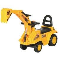 2 in 1 Kids Ride On Tractor Cart with Seat & Bucket - Ages 3+ - Imaginative Outdoor Construction Toy