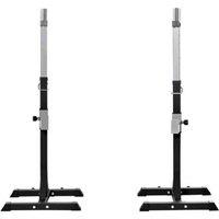 Adjustable Steel Barbell Squat Rack Stands with Wheels - Heavy-Duty, Portable, 150kg Capacity