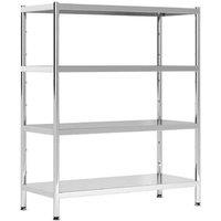 4-Tier Stainless Steel Bakers Rack - Heavy Duty Kitchen Storage Shelf - Adjustable, Silver