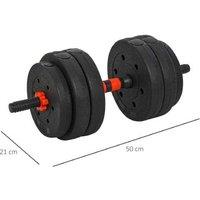 25kg Adjustable Dumbbell & Barbell Set - 2-in-1 Home Gym Equipment, HDPE Coated, Space-Saving Design - Black