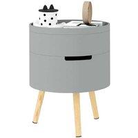 3-Tier Round Coffee Table with Storage, Detachable Tray & Solid Wood Legs - Contemporary Living Room Side Table