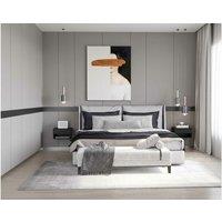 Black High Gloss Wall-Mounted Bedside Tables with Drawer - Set of 2, Space-Saving Modern Bedroom Storage