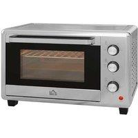 30L Mini Electric Oven - Multi-Function Tabletop Cooker, Adjustable 60-230C, Silver, Compact Design