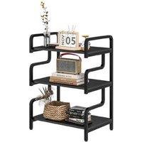 3-Tier Metal Office Storage Shelf - Industrial Display Rack, 60kg Capacity