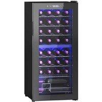 32 Bottle Dual Zone Energy Efficient Wine Fridge - Sleek Black, Adjustable 5-18C, Quiet Operation