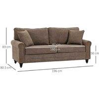 Grey Fabric 2 Seater Sofa - Modern Linen Upholstery, Cushions & Trim