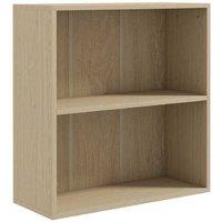 2 Tier Adjustable Wood Bookcase Storage Shelf - Natural Finish, Water & Scratch Resistant