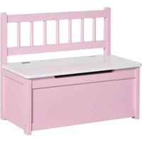 2-in-1 Wooden Toy Storage Bench with Pneumatic Safety Lid - Durable Kids' Organiser Seat, 40kg Capacity, Minimalist Pink