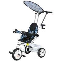 4-in-1 Kids Trike with Canopy & Harness - Blue - Toddler Outdoor Ride-On Bike, Adjustable, Safety Harness, Ages 1-5