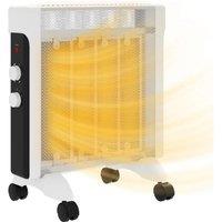 2kW Adjustable Electric Heater - Portable Radiator with 2 Heat Settings, 10-45C Range, Safety Features - White
