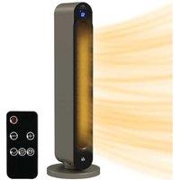 2kW PTC Ceramic Oscillating Tower Heater - Adjustable 10-35C, Remote Control & Timer