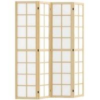 4-Panel Folding Room Divider - Pine Wood Privacy Screen, Minimalist Home Decor, 160 x 170cm