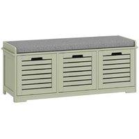 Wooden Shoe Storage Bench with 3 Drawers & Cushioned Seat - Space-Saving Organiser