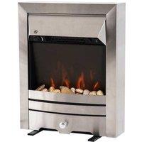 2kW LED Flame Electric Fireplace Heater - Adjustable Power, Stainless Steel, Modern Freestanding Design