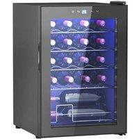 20 Bottle Countertop Wine Fridge - Adjustable Temperature, UV-Resistant Glass, Sleek Black