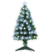 3ft Pre-Lit Artificial White Christmas Tree - 90 LED Lights, Star Topper, Tri-Base