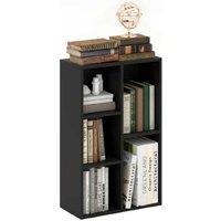 2-Tier Wood Bookshelf Storage Unit with 5 Compartments - Modern, Space-Saving Display Rack