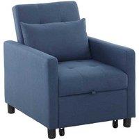 3-in-1 Grey Linen Sleeper Chair Bed with Adjustable Backrest & Pillow - Space-Saving Armchair, 120kg Capacity