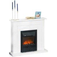 2000W 5-Level Electric Fireplace Heater with Remote - White MDF Surround & Programmable Timer