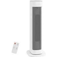 2000W Ceramic Oscillating Electric Heater with Remote & 3 Heat Settings - Energy Efficient, Safe, Portable - White