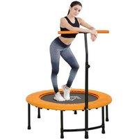 40 Adjustable Fitness Trampoline for Outdoor & Indoor Family Fun - Orange, Teens & Adults